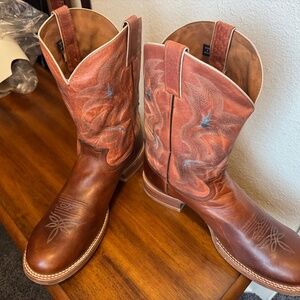Tony Lama Socorro Cognac Crockett round toe boots #3R1132